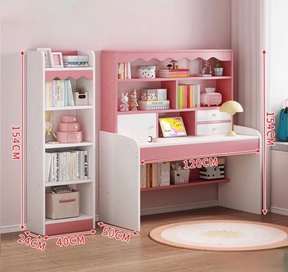 Bàn học sinh cho bé gái cá tính