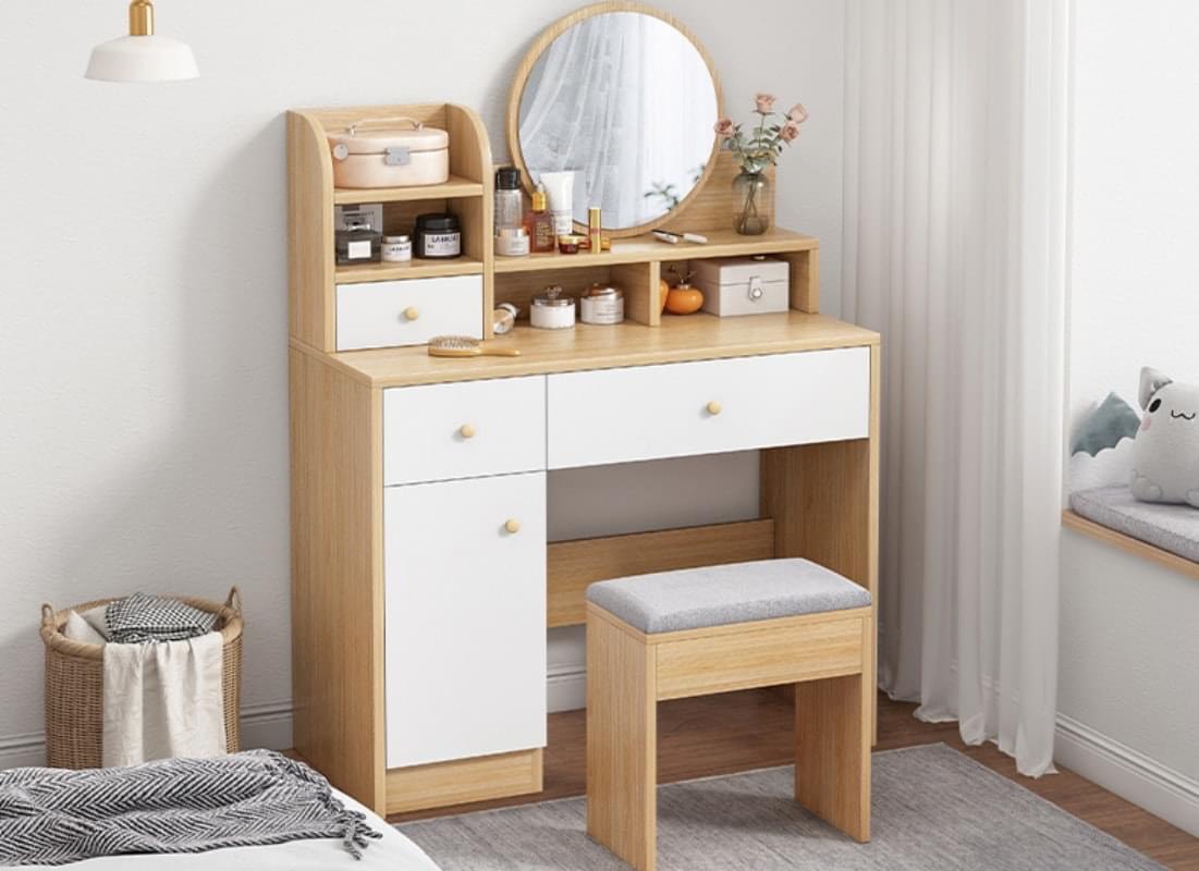 Bàn trang điểm bằng gỗ công nghiệp